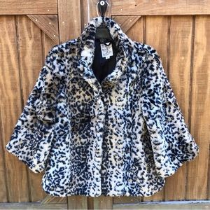 Anthropologie Tulle Leopard Print Swing Jacket Size Large